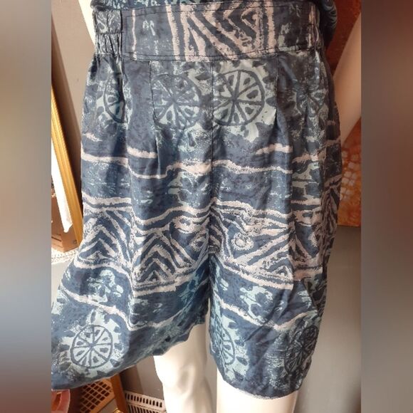 Vintage 100% Silk Blue Patterned Co-Ord Set - Picture 7 of 14